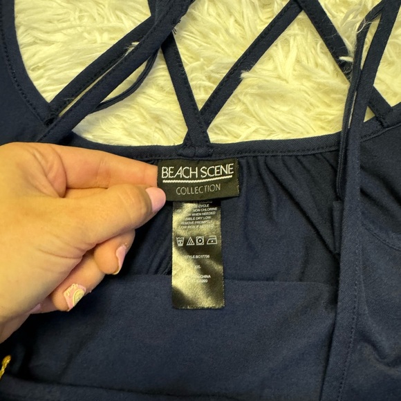 Beach Scene Collection Swimsuit Cover Up Blue Swimsuit Cover Up dress - Picture 5 of 6